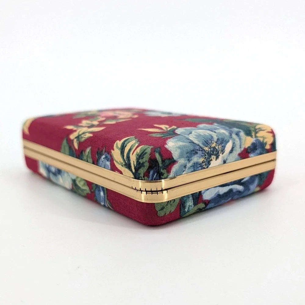 Vintage Floral Tapestry Jewelry Travel Case Mirror Cottagecore Organizer Bag